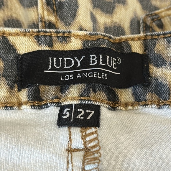 Judy Blue Skinny Fit Jeans Women's 5/27 Heathered Cheetah Tan Black Stretch - Picture 7 of 12
